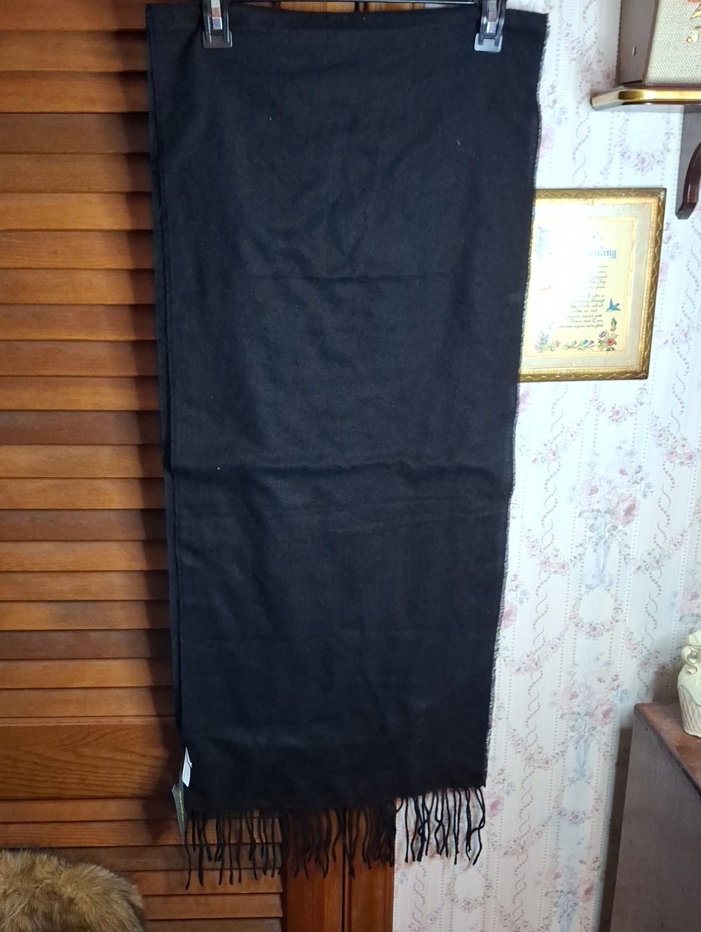 Style & Co Black Fringed Scarf OSFM NWT